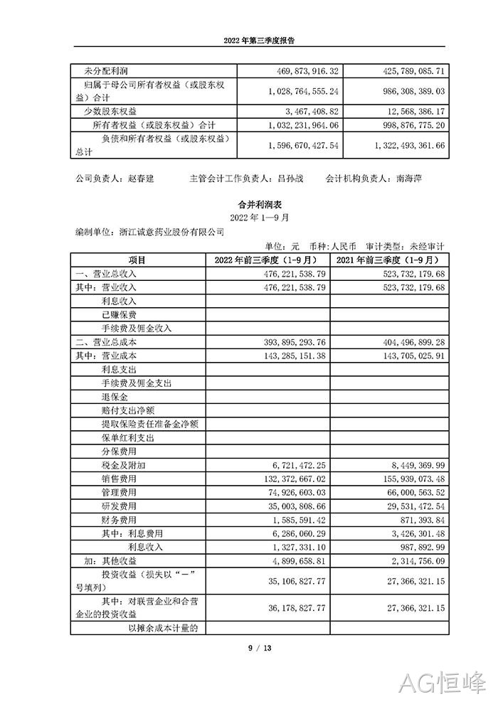 AG恒峰2022年第三季度⊕报告_页面_09